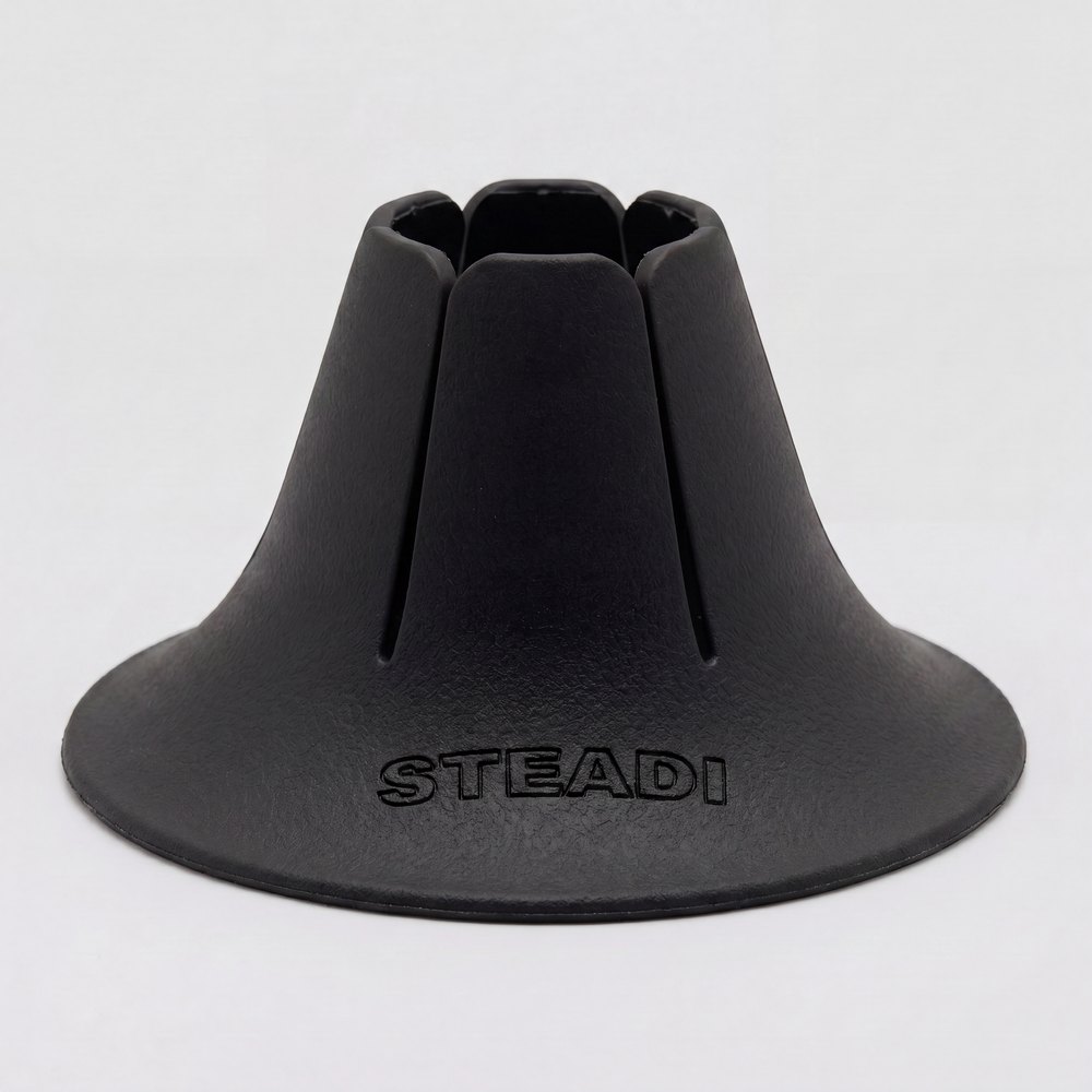 A single Blacktop Steadi base photographed alone, showing the six fins and the flared foot.
